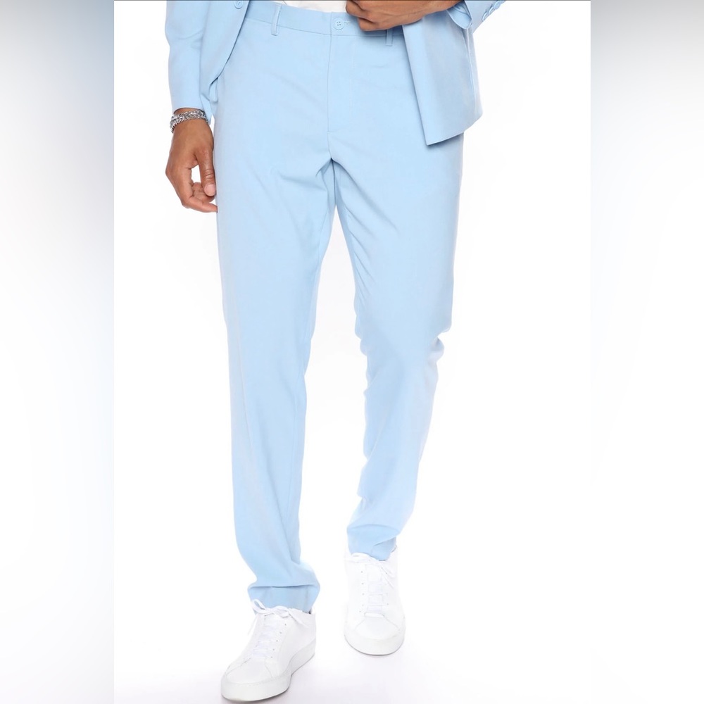Men’s Modern Stretch Slim Trouser - Baby Blue (NWT)